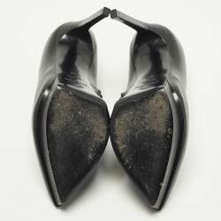 Pre Owned Saint Laurent Size 37 Black Leather Booties