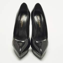 Pre Owned Saint Laurent Janis Size 36 Black Patent Leather Platform Pumps