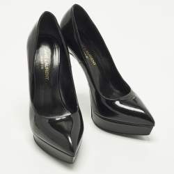 Pre Owned Saint Laurent Janis Size 36 Black Patent Leather Platform Pumps