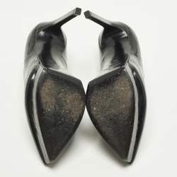 Pre Owned Saint Laurent Janis Size 36 Black Patent Leather Platform Pumps