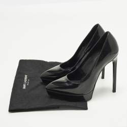 Pre Owned Saint Laurent Janis Size 36 Black Patent Leather Platform Pumps