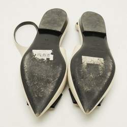 Pre Owned حذاء سنيك باك فلات سكن باك سان لوران جلد كريمي مقاس 39