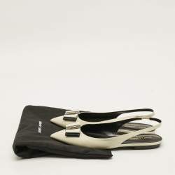 Pre Owned حذاء سنيك باك فلات سكن باك سان لوران جلد كريمي مقاس 39