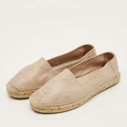 Pre Owned حذاء إسبادريل فلات سان لوران كاساندرا جلد كريمي مقاس 36.5