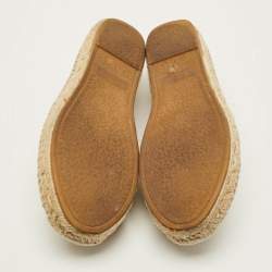 Pre Owned حذاء إسبادريل فلات سان لوران كاساندرا جلد كريمي مقاس 36.5