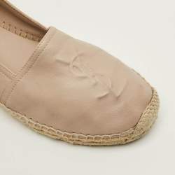 Pre Owned حذاء إسبادريل فلات سان لوران كاساندرا جلد كريمي مقاس 36.5