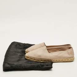 Pre Owned حذاء إسبادريل فلات سان لوران كاساندرا جلد كريمي مقاس 36.5