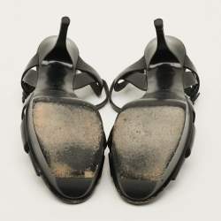 Pre Owned Saint Laurent Tribute Size 39 Black Leather Platform Sandals