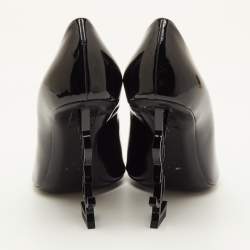 Pre Owned Saint Laurent Opyum Size 38 Black Patent Leather Pointed Toe Pumps