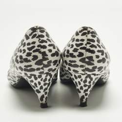 Pre Owned Saint Laurent Charlotte Size 40 Black/White Leather Pointed Toe Pumps