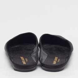 مملوكة مسبقًا خُفّ سان لوران ليدو أسود حرير مُسطَّح مقاس 35.5