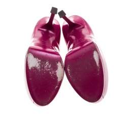Pre Owned Saint Laurent Paris Pink Patent Leather Tribtoo Platform Pumps Size 39.5