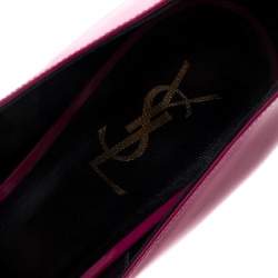 Pre Owned Saint Laurent Paris Pink Patent Leather Tribtoo Platform Pumps Size 39.5