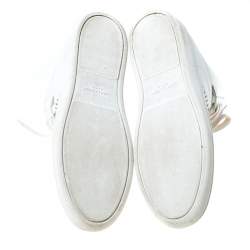 Pre Owned حذاء رياضي سان لوران جلد أبيض برباط مقاس 38