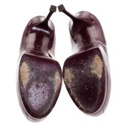 Pre Owned Saint Laurent Paris Purple Patent Leather Tribtoo Pumps Size 39