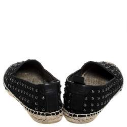 Saint Laurent Paris Black Canvas Embellished Espadrilles Size 38.5