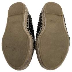 Saint Laurent Paris Black Canvas Embellished Espadrilles Size 38.5
