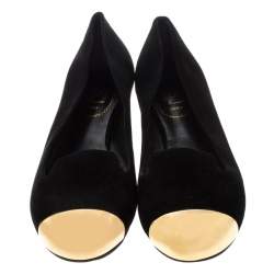 Pre Owned حذاء سليبرز كريستيان لوبوتان سموكينغ سويدى أسود مقاس 38