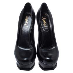 Pre Owned Saint Laurent Black Leather Tribute Pumps Size 36