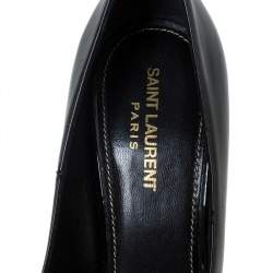 Pre Owned Saint Laurent Paris Black Patent Leather Opyum Pointed Toe Pumps Size 40
