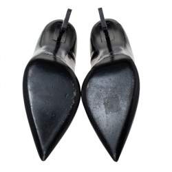 Pre Owned Saint Laurent Paris Black Patent Leather Opyum Pointed Toe Pumps Size 40