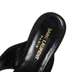 Pre Owned صندل مولز سان لوران باريس لولو جلد سويدى أسود مقاس 39