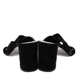 Pre Owned صندل مولز سان لوران باريس لولو جلد سويدى أسود مقاس 39