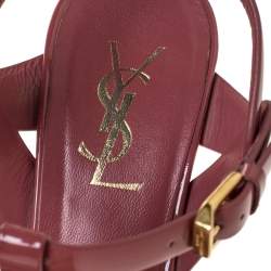 مملوكة مسبقًا Saint Laurent Paris Pink Leather Tribute Platform Sandals Size 38.5