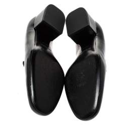 Saint Laurent Black/White Patent Leather Babies Tassel Loafers Size 38