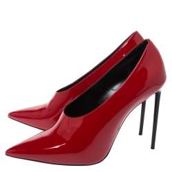 مملوكة مسبقًا Saint Laurent Paris Red Patent Leather Pumps Size 40