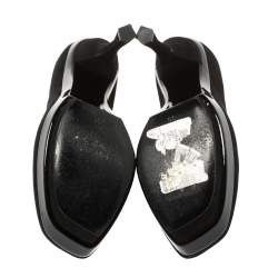  Saint Laurent Paris Black Suede Arya Platform Pumps Size 36