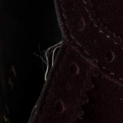Pre Owned Yves Saint Laurent Burgundy Suede Janis Booties Size 37