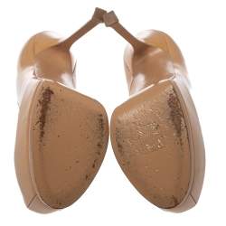 Saint Laurent Paris Beige Patent Leather Tribtoo Pumps Size 39