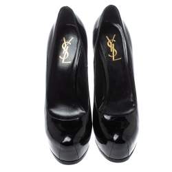 Saint Laurent Paris Black Patent Leather Tribtoo Pumps Size 39