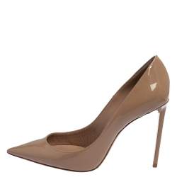 مملوكة مسبقًا Saint Laurent Beige Patent Leather Anja Pumps Size 37