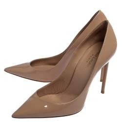 مملوكة مسبقًا Saint Laurent Beige Patent Leather Anja Pumps Size 37