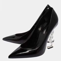 Saint Laurent Paris Black Patent Leather Opyum Pointed Toe Pumps Size 39