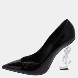 Saint Laurent Paris Black Patent Leather Opyum Pointed Toe Pumps Size 39