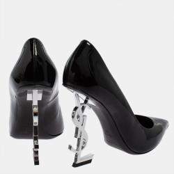 Saint Laurent Paris Black Patent Leather Opyum Pointed Toe Pumps Size 39