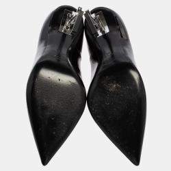 Saint Laurent Paris Black Patent Leather Opyum Pointed Toe Pumps Size 39