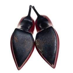 مملوكة مسبقًا Saint Laurent Red Leather Platform Janis Pumps Size 38