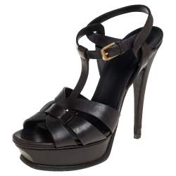 ysl tribute sandals brown