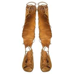 Pre Owned Saint Laurent Beige Suede Babies Gladiator Sandals Size 40