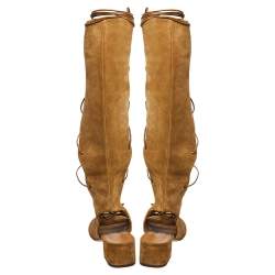 Pre Owned Saint Laurent Beige Suede Babies Gladiator Sandals Size 40