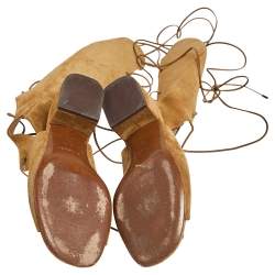 Pre Owned Saint Laurent Beige Suede Babies Gladiator Sandals Size 40