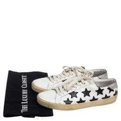 Pre Owned Saint Laurent White Leather Star Court Classic California Sneakers Size 37