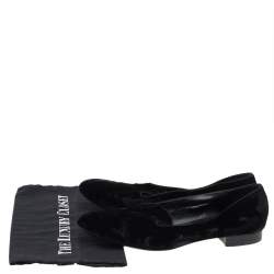 Saint Laurent Black Velvet Slip On Smoking Loafers Size 41