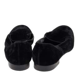 Saint Laurent Black Velvet Slip On Smoking Loafers Size 41