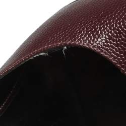 مملوكة مسبقًا حذاء كعب عالي سان لوران مقدمة مدببة جلد نقش سحلية عنابي نعل سميك مقاس 40