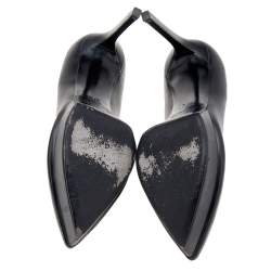 Pre Owned Saint Laurent Black Leather Janis Platform Pumps Size 37.5